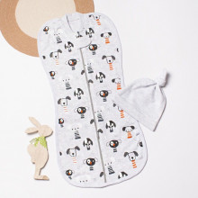 Евро пеленка кокон на молнии Собачки (интерлок) №10 (0-6 мес)