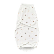 Евро пеленка кокон на липучках Карамельные сердечки (байка) №118 (0-6 мес)