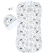 Евро-пеленка кокон на молнии с шапочкой Мишки-индейцы #4