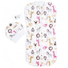 Евро-пеленка кокон на молнии с шапочкой Зверята #3