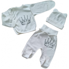 Комплект 3 ед. RoyalBaby Короны (Молочный) р.56, 0-3 мес