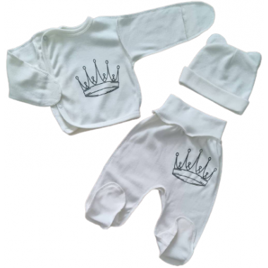 Комплект 3 ед. RoyalBaby Короны (Молочный) р.62, 0-6 мес