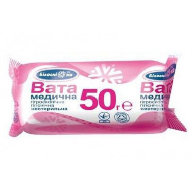 Вата нестерильная Белоснежка рулон 50 г