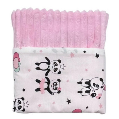 Плед 100х80 см Mommy Bag №35 Панды розовые (розовый плюш)