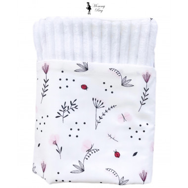 Плед 100х80 см Mommy Bag №5 Розовые цветочки с бабочками