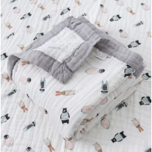 Плед муслиновый 110х110 см Mommy Bag Зверюшки серые