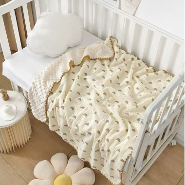 Плед муслиновый 110х110 см Mommy Bag Радуга