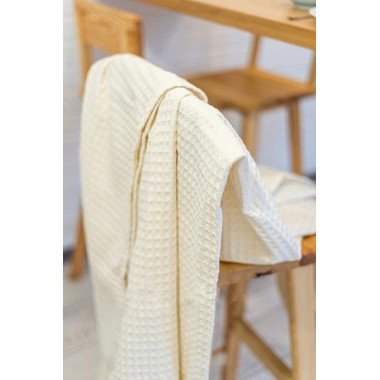 Плед вафельный (пике) 110х95 см Молочный