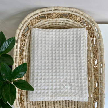 Плед вафельный (пике) 110х95 см Белый