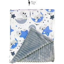 Плед 100х80 см Mommy Bag №28 Коала на луне (с серым плюшем)