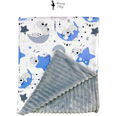 Плед 100х80 см Mommy Bag №28 Коала на луне (с серым плюшем)