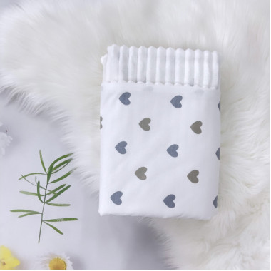 Плед 100х80 см Mommy Bag №3 Сердечки серо-золотые