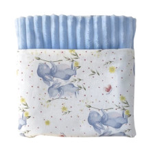 Плед 100х80 см Mommy Bag №31 Зайчики голубые (с голубым плюшем)