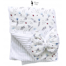 Плед со съемным утеплителем Mommy Bag №5 Голубые цветочки с бабочками + бант на выписку Плед со съемным утеплителем Mommy Bag №5 Голубые цветочки с бабочками + бант на выписку
