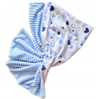 Плед 100х80 см Mommy Bag – №2 Сердечки голубые