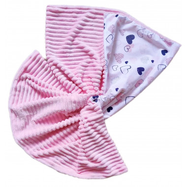 Плед 100х80 см Mommy Bag – №1 Сердечки розовые