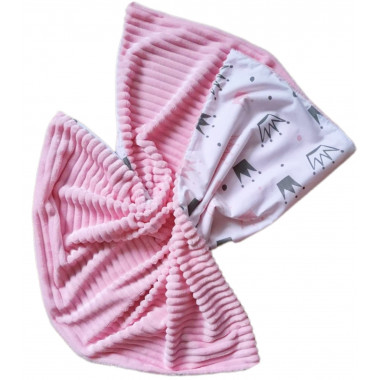 Плед 100х80 см Mommy Bag – №3 Короны розовые