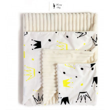 Плед с плюшем Желтые Короны №7