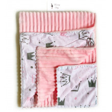 Плед с плюшем Розовые Короны №6