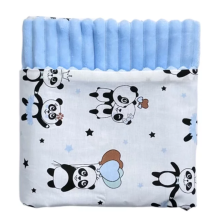Плед 100х80 см Mommy Bag №30 Панды голубые (голубой плюш)