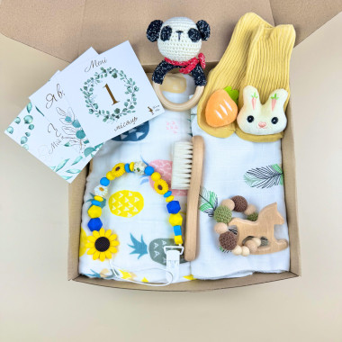 Подарочный набор “Привет Мир” с пледом №6 новорожденному на выписку