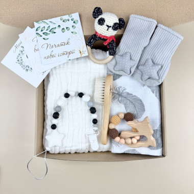 Подарочный набор “Привет Мир” с пледом №5 новорожденному на выписку