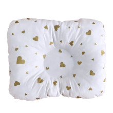 Ортопедическая подушка для новорожденных Белая с сердечками (глиттер) №30