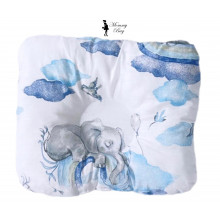 Ортопедическая подушка для новорожденных Слоники голубые №14