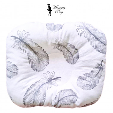 Ортопедическая подушка для новорожденных Перья серые №6