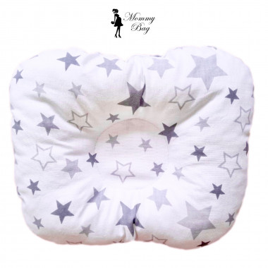 Ортопедическая подушка для новорожденных Серые звездочки №2