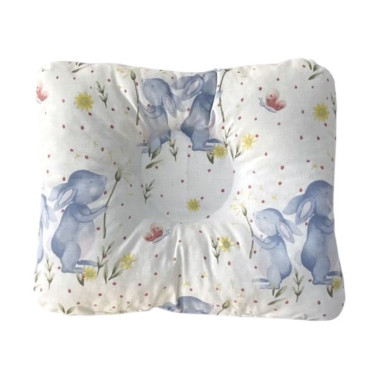 Ортопедическая подушка для новорожденных Зайчики голубые №27