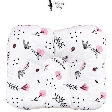 Ортопедическая подушка для новорожденных Розовые цветы с бабочками №5