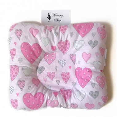 Ортопедическая подушка для новорожденных Розовые сердечки #3