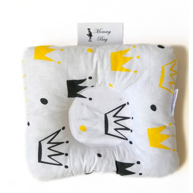 Ортопедическая подушка для новорожденных Желтые Короны №5