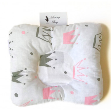 Ортопедическая подушка для новорожденных Розовые Короны №6