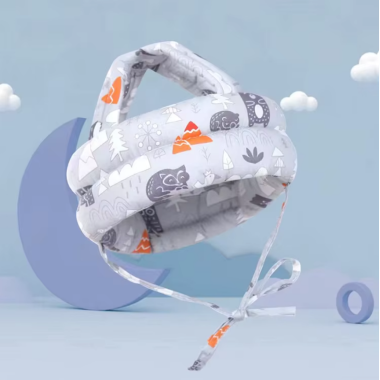 Защитный шлем противоударный для головы малыша от падений (серый)