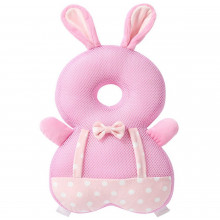 Защитная подушка Зайка для головы и спины малыша (розовая)