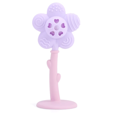 Погремушка, грызунок-прорезыватель на присоске Mommy Bag Цветочек Лавандовый