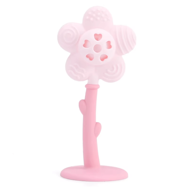 Погремушка, грызунок-прорезыватель на присоске Mommy Bag Цветочек Розовый
