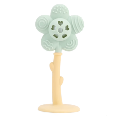 Погремушка, грызунок-прорезыватель на присоске Mommy Bag Цветочек Мятный