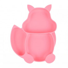 Тарелка силиконовая трехсекционная Розовая“Лысенок” Тарелка силиконовая трехсекционная Розовая“Лысенок”