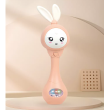 Игрушка-погремушка музыкальная развивающая Зайка Оранжевый