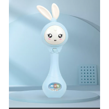 Игрушка-погремушка музыкальная развивающая Зайка Голубой