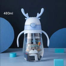 Поильник Mommy Bag с силиконовой трубочкой 480 мл Енотик (Голубой)