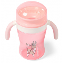 Поильник-непроливайка BabyOno 360* с мягким носиком 240 мл Розовый