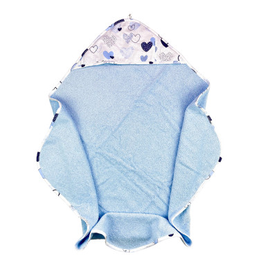 Полотенце махровое 80×80 см Сердечки (голубой)