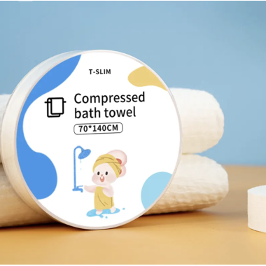 Полотенце банное одноразовое 140х70 см, спрессованное, большое