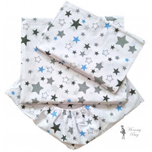 Комплект детского постельного белья Mommy Bag 3в1 Звездочки голубовато-серые