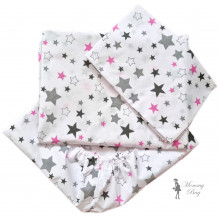 Комплект детского постельного белья Mommy Bag 3в1 Звездочки розово-серые