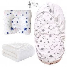 Набор 3в1 RoyalBaby №6 Звездочки с муслиновым пледом (в коляску) Набор 3в1 RoyalBaby №6 Звездочки с муслиновым пледом (в коляску)